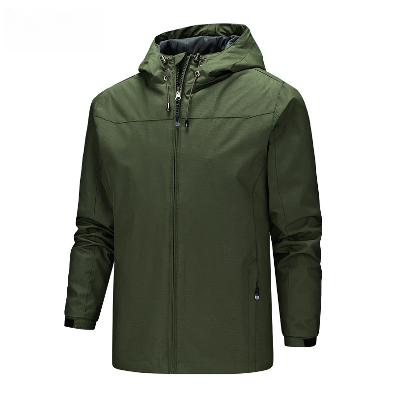 Stay Dry and Warm with Men's Windproof Waterproof Hooded Jacket - Ideal for Climbing and Outdoor Activities