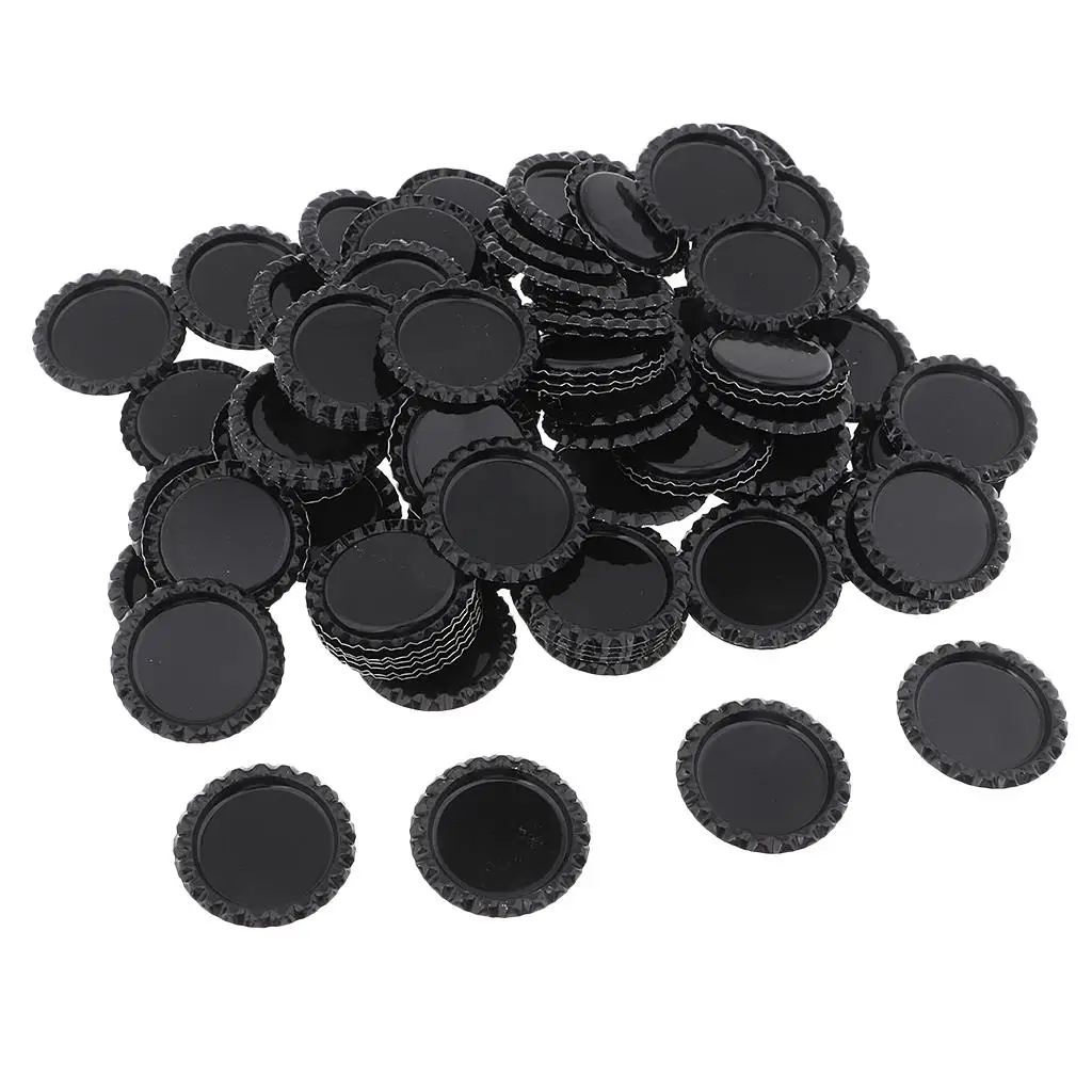 100x Colored Round Flattened Bottle Caps 25mm DIY Hairbow Crafts Hair Bows Necklace Jewelry Accessories