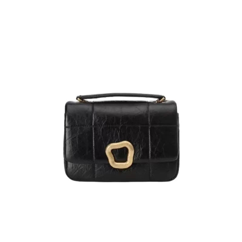 White Luxury Small Square Handbag Women Leather Checkered Exquisite Shoulder Bag Ladies Premium Fashion Versatile Crossbody Bag