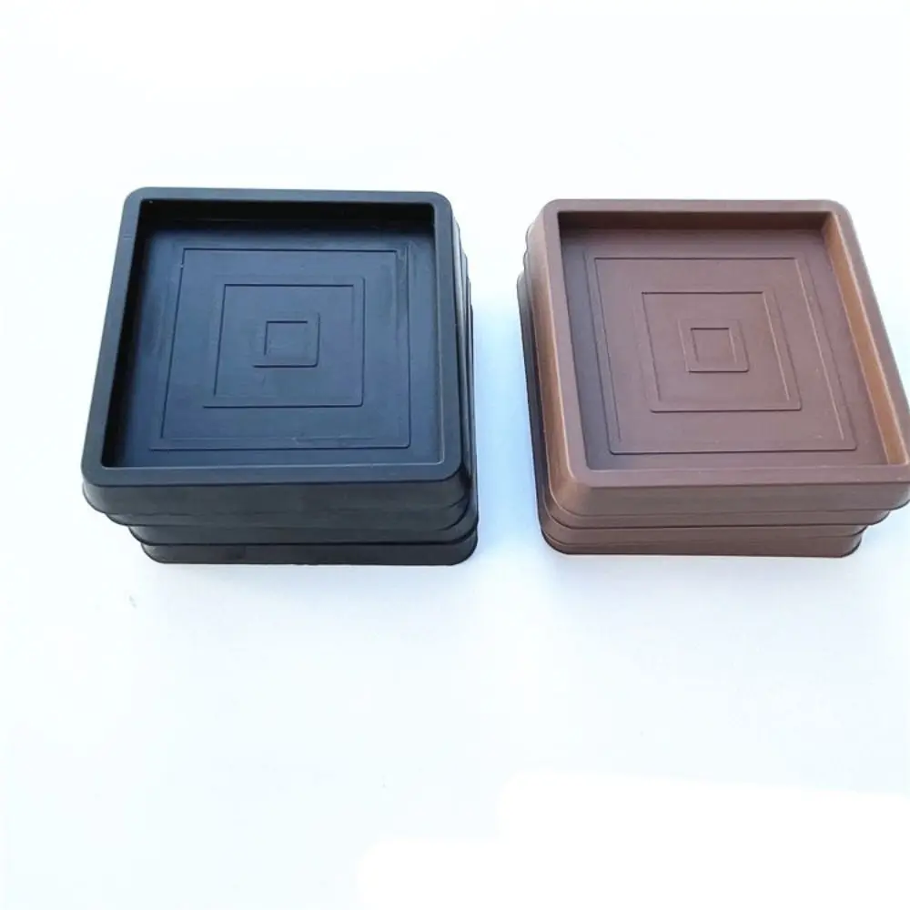 4Pcs Rubber Furniture Coasters Non Slip Square Furniture Pads 2.5/3.5inch Chair Feet Stoppers Couch/Chair/Bed Stoppers