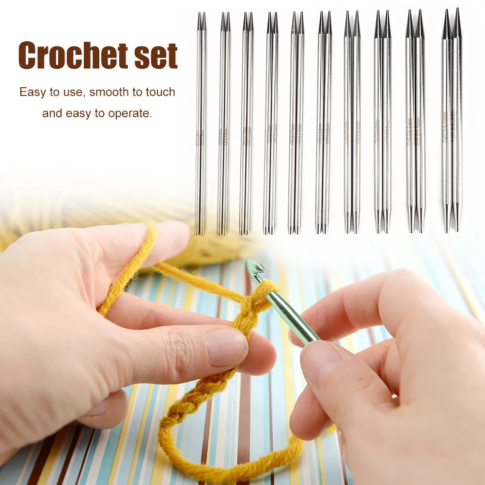 Stainless Steel Crochet Kits Removing Circular Needle Needlework Crochet Multifunctional Comfortable Grip for DIY Scarves Gloves