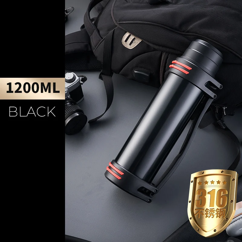 Borraccia Da 1,5 L, In Acciaio Inox, Sottovuoto, A Tenuta Stagna, Per Attività Sportive, Corsa, Palestra, Ciclismo - Foto 3