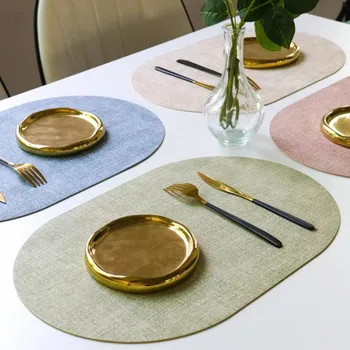 Oval Faux Leather Placemats 1