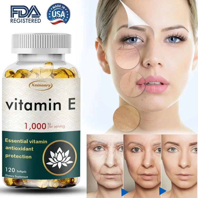 

Vitamin E Capsules - Antioxidant supplement to support skin, heart and immune health
