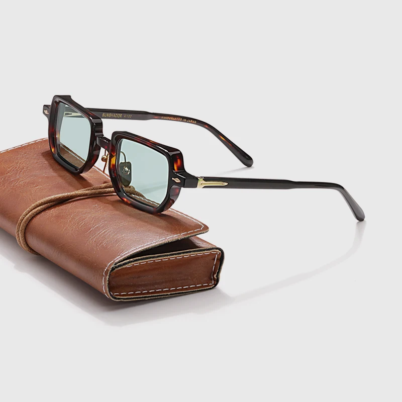 Men Women Fashion Luxury Brand Sunglasses SASTATRE Handmade Square Acetate Small Frame Outdoor UV400 Protection SUN GLASSES