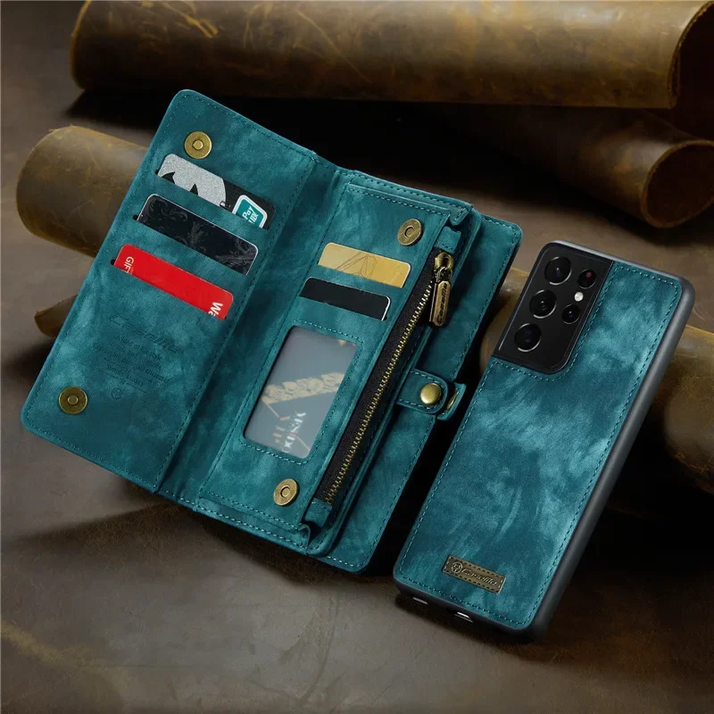 Luxury Magnetic Flip Leather Phone Case for Samsung Z Fold 5 4 Fold5 Flod4 W23 Wallet Card Cover  Galaxy Coque