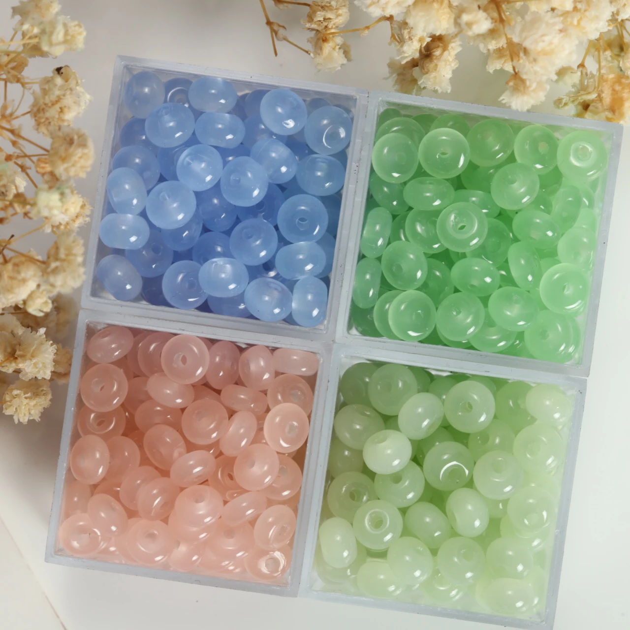 Vibrant Rainbow Glass Abacus Beads