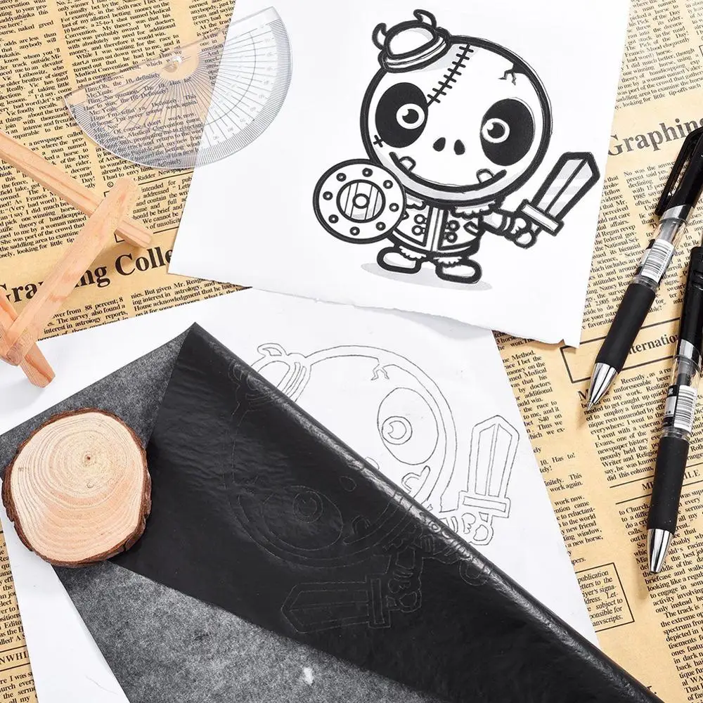 100 sheets/lot A4 Black Copy Carbon Paper Graphite Painting Tracing Paper Transfer Reusable School Office Accessories Supplies