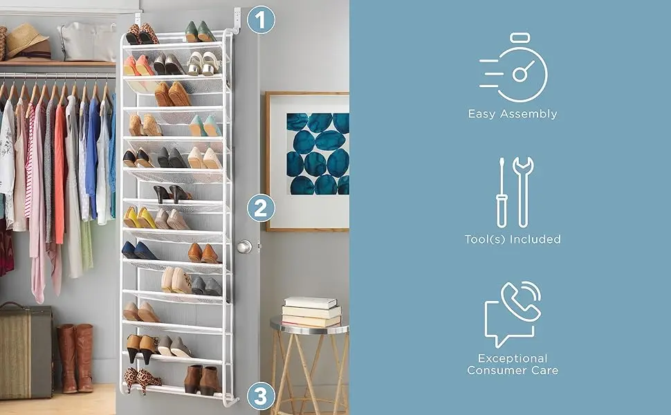 36-Pair Over the Door Shoe Rack