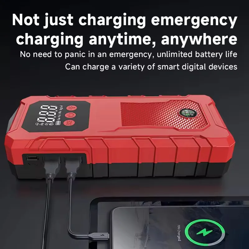 Car Battery Jump Starter Portable 3000A(9.0L Gas&8.0L Diesel)12V Lithium Jump Box Booster Power Pack LED Lights QC3.0(HZ-Y1)