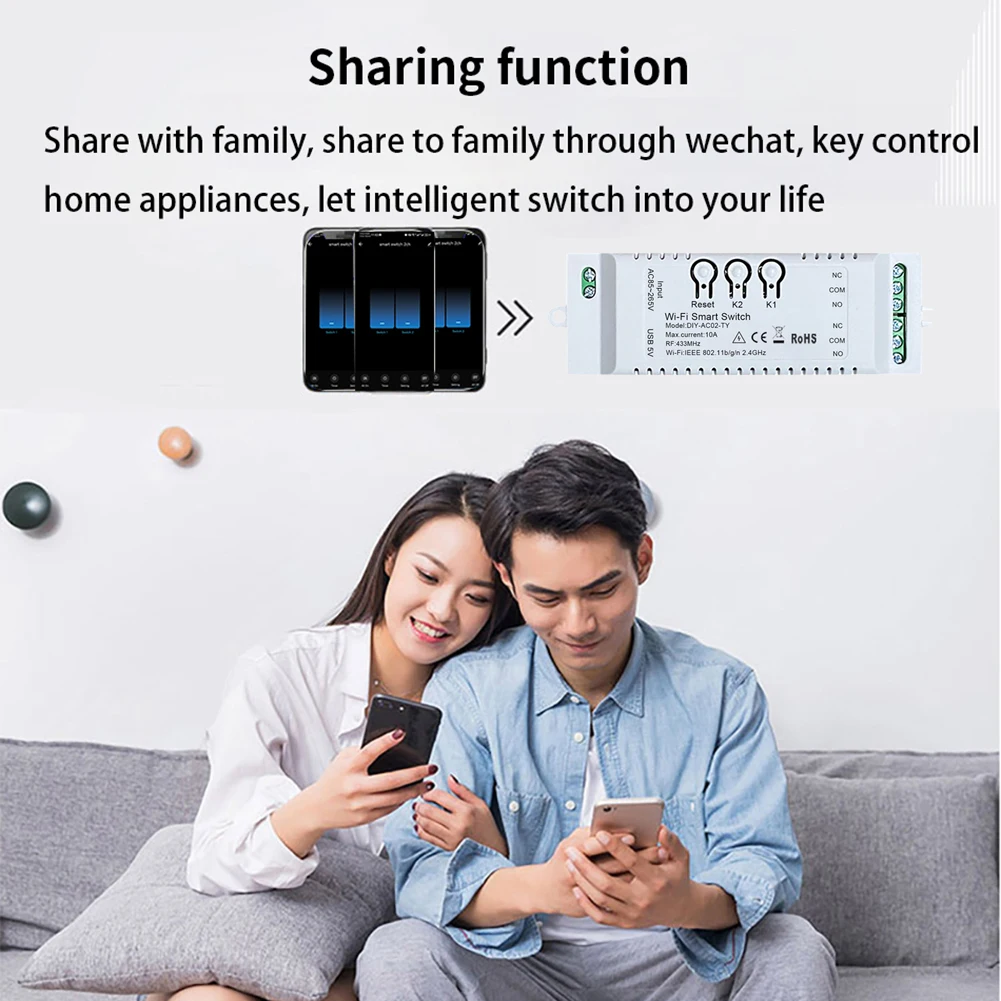 Smart WiFi Relay Switch Module Compatible with Alexa