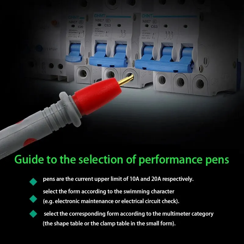 Multimeter Probe Practical 1000 V 10A/20A Thin Tip Needle Multi Meter Test Probe Digital Multimeter Tester Pen Cable Wire Universal Probe Wire
