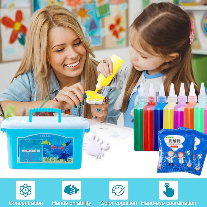 Ocean Animal Beads Kit craft supplies Water Baby Toy Mold Gels Figures Handmade DIY Material Children&rsquo;s Puzzle Toy Set