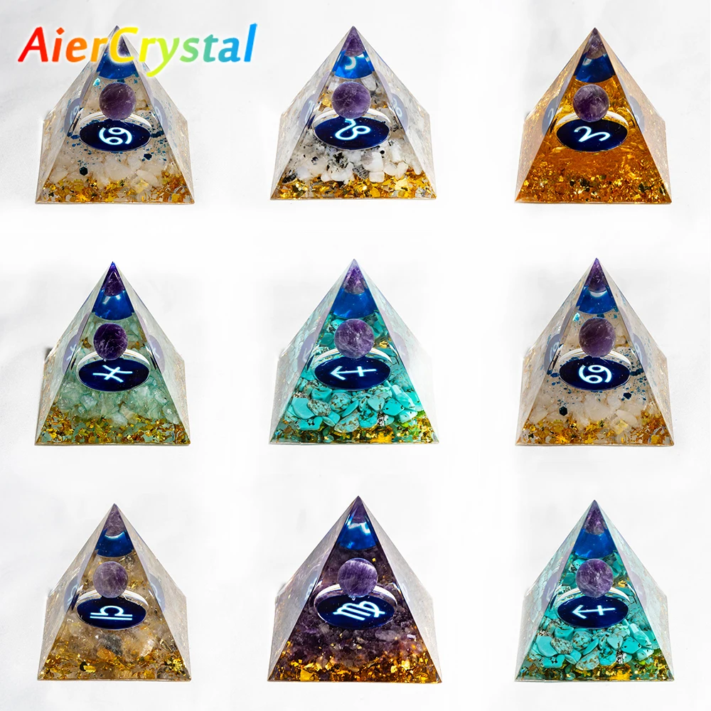 Handgemaakte Harspiramide Met Kristallen - Feng Shui Decoratie 5 Cm Voor Woning En Meditatie