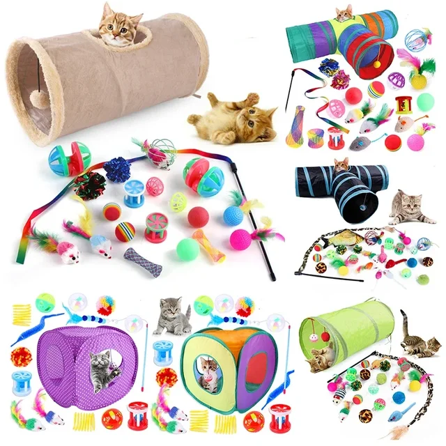 Cat Toys Mouse Shape Balls Foldable Cat Kitten Play Tunnel Chat Funny Cat Tent Mouse Supplies Simulation Fish Cat Accessories 2