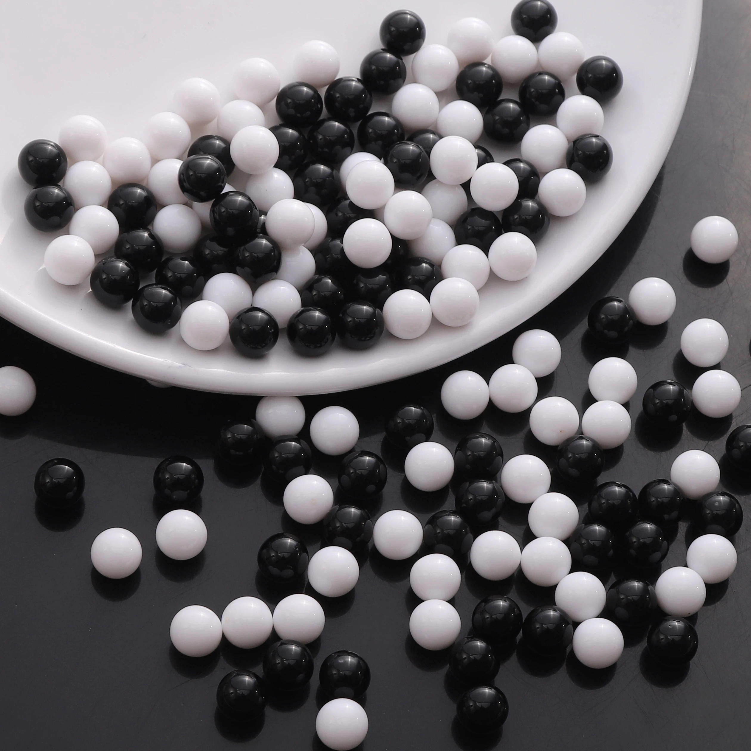 1,8 3, 4, 5, 6, 8 mm Acrylperlen, schwarz, weiß, einfarbig, ohne Loch, lose runde Perlen für DIY-Armband, Halskette, Schmuckherstellung – Detail 5