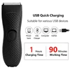 Men's Electric Groin Hair Trimmer Pubic Hair Removal Intimate Areas Body Grooming Clipper Epilator Rechargeable Shaver Razor 2