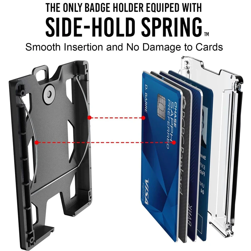 Premium Aluminum Badge and Card Holder Wallet – Sleek Design with Metal Clip and Multiple Card Capacity