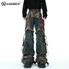 LUZHEN Jeans Men Detachable Splicing Design High End Streetwear Wide Leg Denim Trousers Personalized High End Pants 2025 LZ8202 1