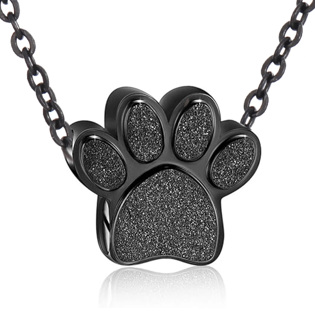Stainless Steel Pet Paw Print Urn Ashes Cremation Keepsake Necklace For Pet Ashes  Memorial Jewelry Gifts for Man Women 2