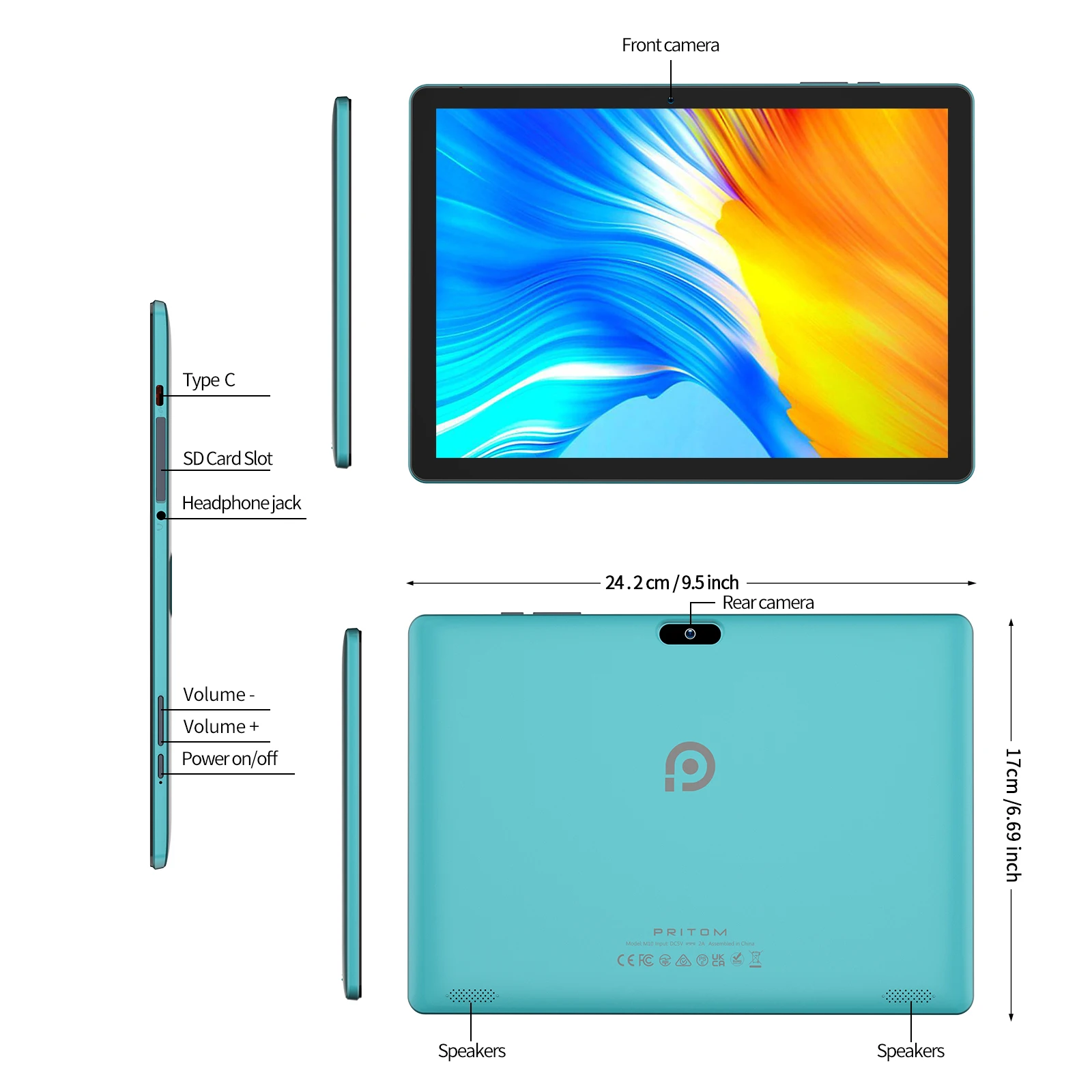 AndroidタブレットPC,10 Zoll,64GB ROM, Android 13