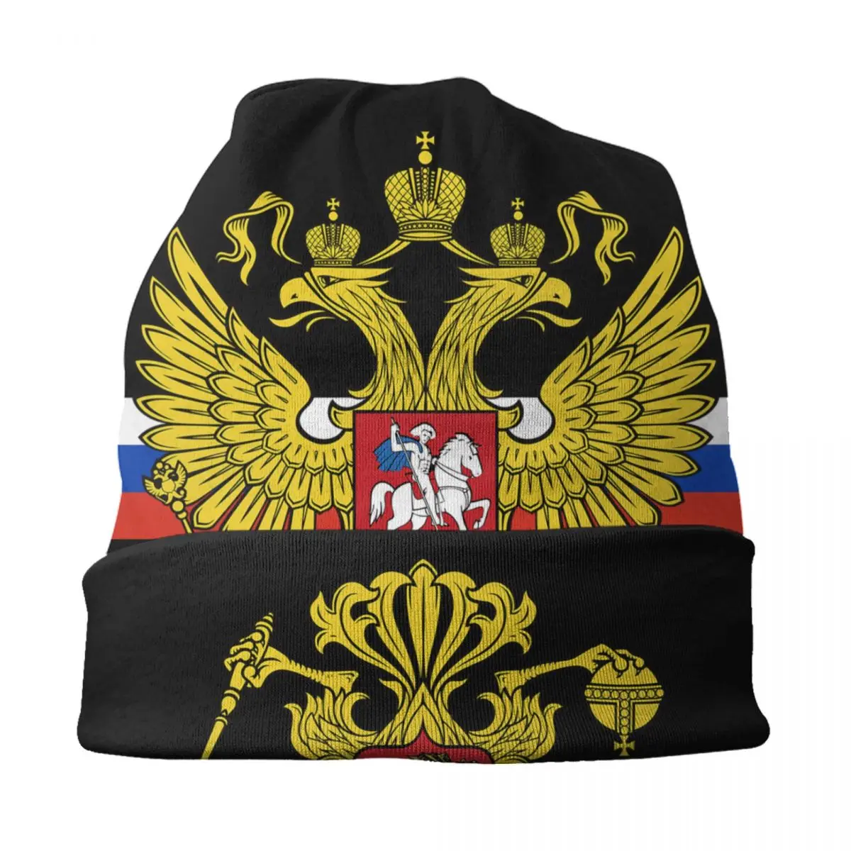 Coat Of Arms Of Russia Bonnet Hats Street Knitting Hat For Men Women Winter Warm Russian Flag Skullies Beanies Caps