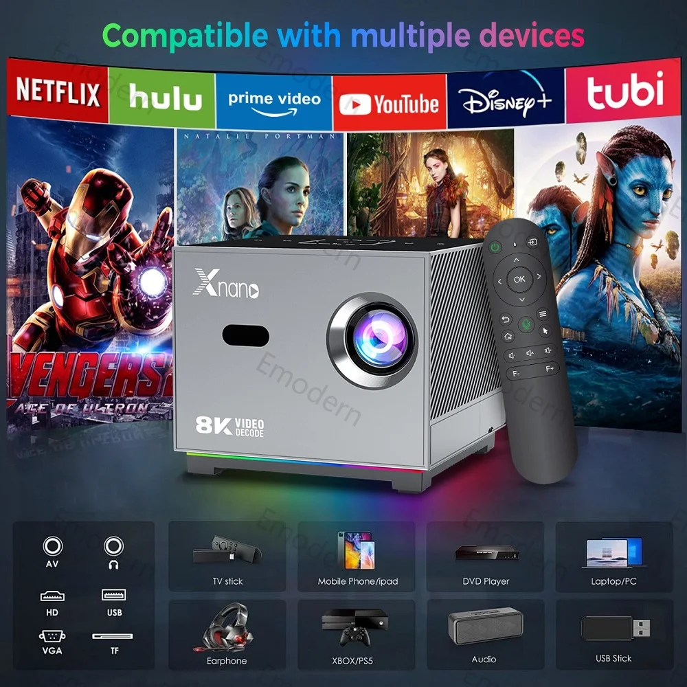 New X3 Projector 4K 300 ANSI Android 11 Home Cinema Outdoor portable Projetor Dual Wifi6 Allwinner H713 BT5.0 1080P 1280*720P