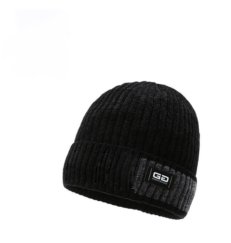 New Hat for Autumn and Winter, New Thickened and Plush Men's Knitted Hat, Korean Version, Warm and Youthful Trend, Fashionable Chenille Sweater Hat_voghion.com