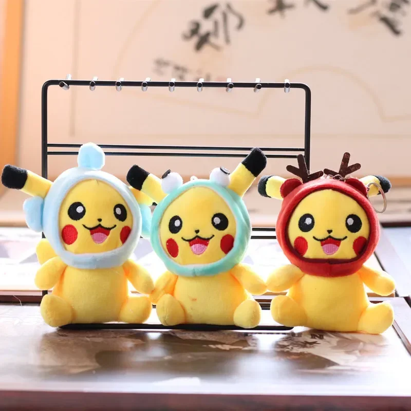 

Pokemon Pikachu Dolls Toy 12cm Stuffed Toys Keychain Pendants Pokemon Cartoon Stuffed Plush Pikachu Anime Plush Gifts for Kids