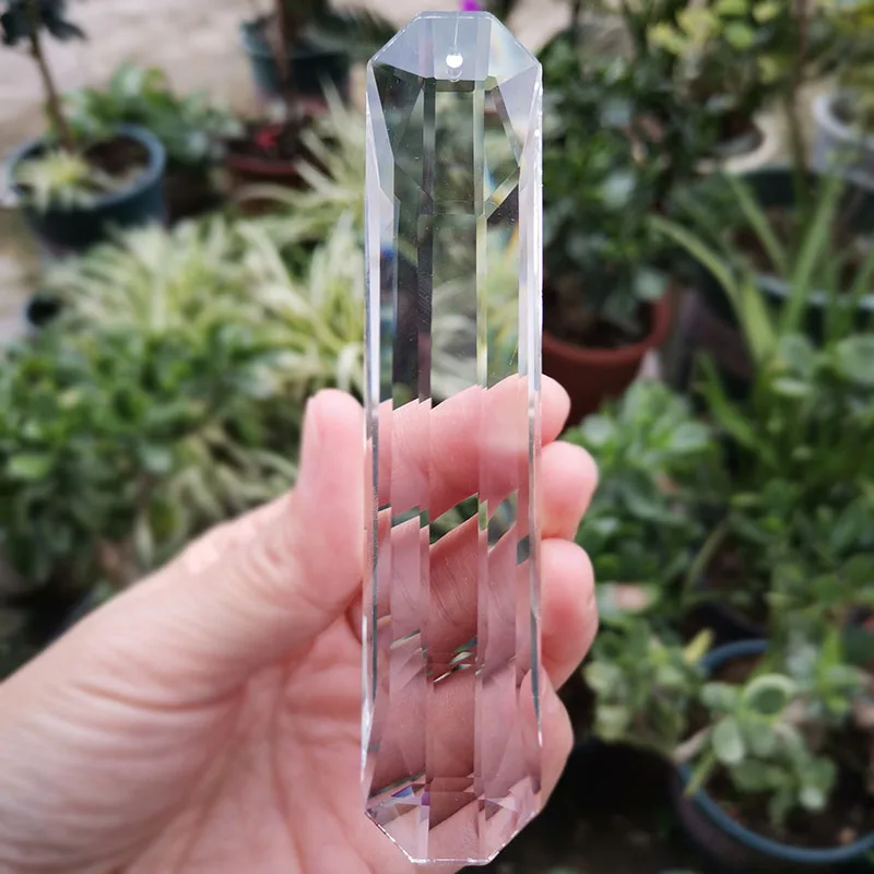 1pcs 120mm Crystal Suncatcher Clear Hexagone Hanging Chandelier Prism Pendant Home Garden Wedding Decoration Figurine DIY Craft