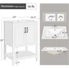 24" Bathroom Vanity with Sink, Sink Cabinet with Rectangular Ceramic Basin, Vanities Cabinet with 2 Doors and 1 Open Shelf,White 2