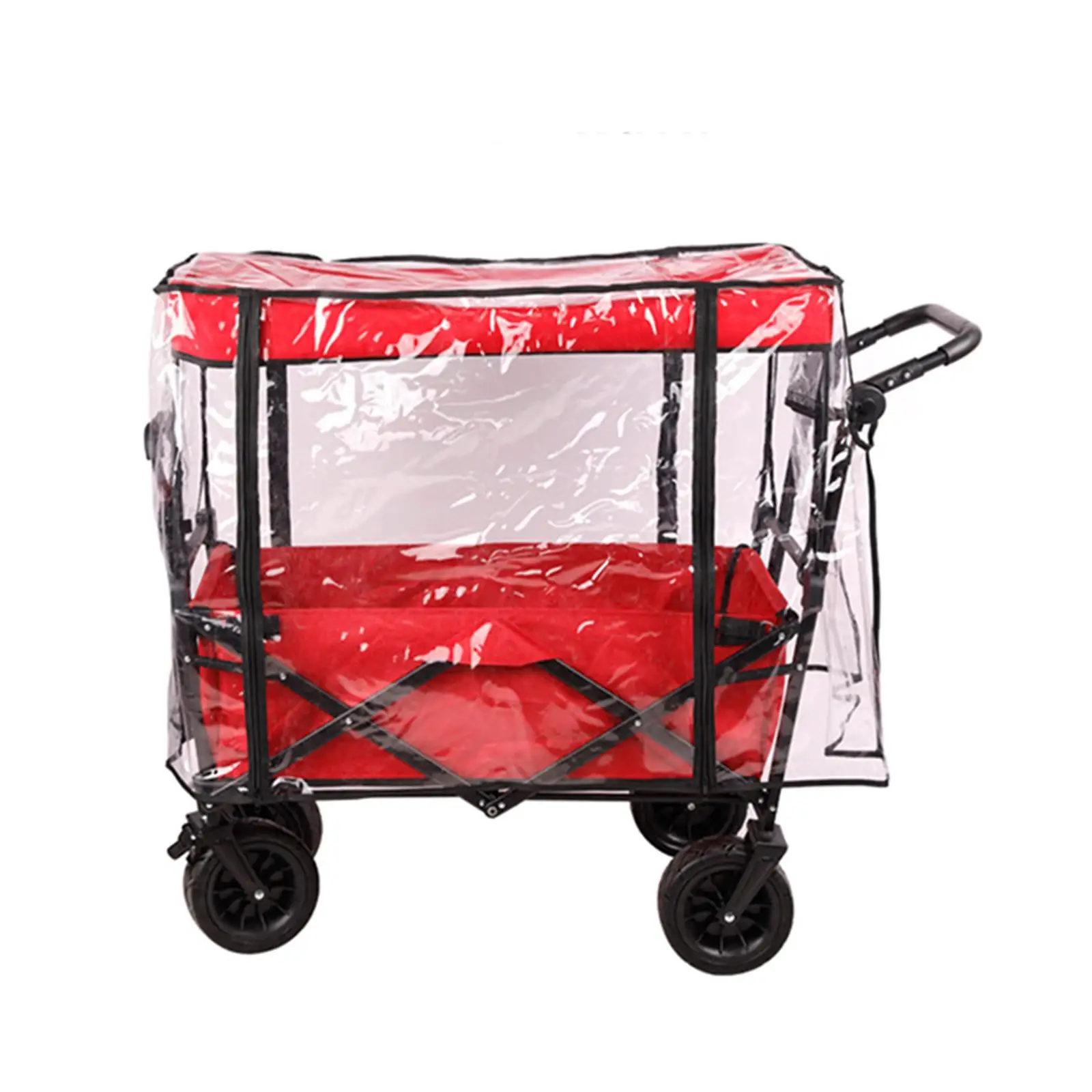 Push Pull Wagon Rain Cover Clear Trolley Cart Cover Installa Facilmente 33X15.7X27.6 Pollici Antipioggia Antivento Trasparente Per Lo Shopping