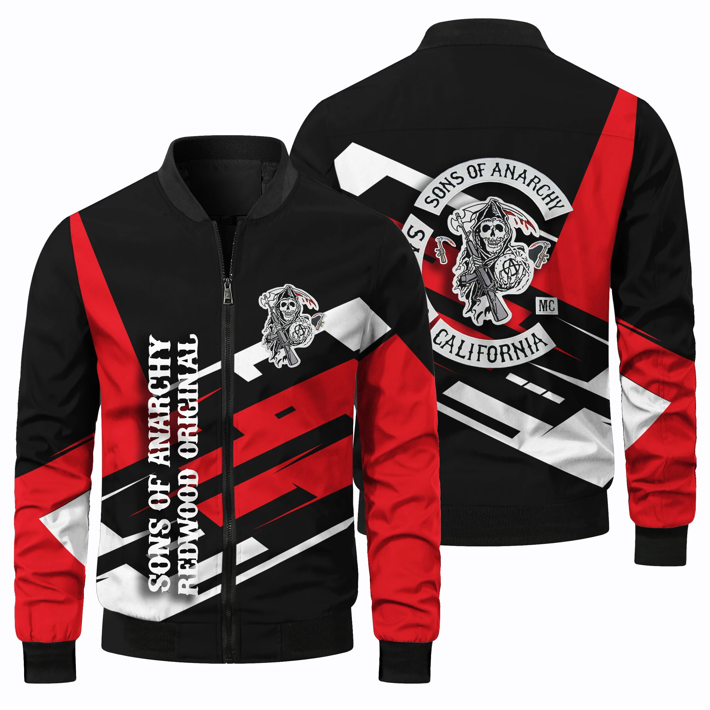 thumbnail image 1 of Chaqueta de manga larga para hombre con estampado 3D de carreras, para deportes al aire libre, ciclismo, moda, con cremallera y cuello redondo, para primavera y otoño, 1 of 5