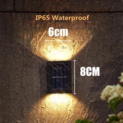 Solar Powered Waterproof Up and Down Outdoor Garden Wall Lights - 1PC (Warm)