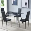 PU Dining Chair , Leather Dining Chairs with Curved Back & Foot Cap Protection for Dining Kitchen Living Room, 300lbs Capacity 5
