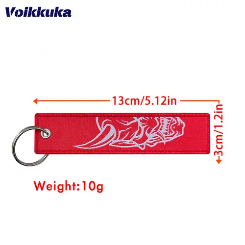 1Pc/2Pcs/3Pcs Set Sale Red Tag Midnight Club Oni Mask Both Sides Embroidery Patterns Funny Keychain Motorcycle Wholesale - Image 2