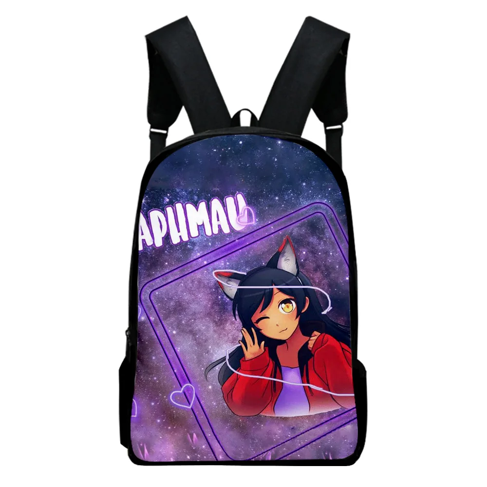 

Новинка 2023, модный рюкзак Aphmau merch из ткани Оксфорд, рюкзак с принтом на молнии, повседневная школьная сумка для мальчиков и девочек