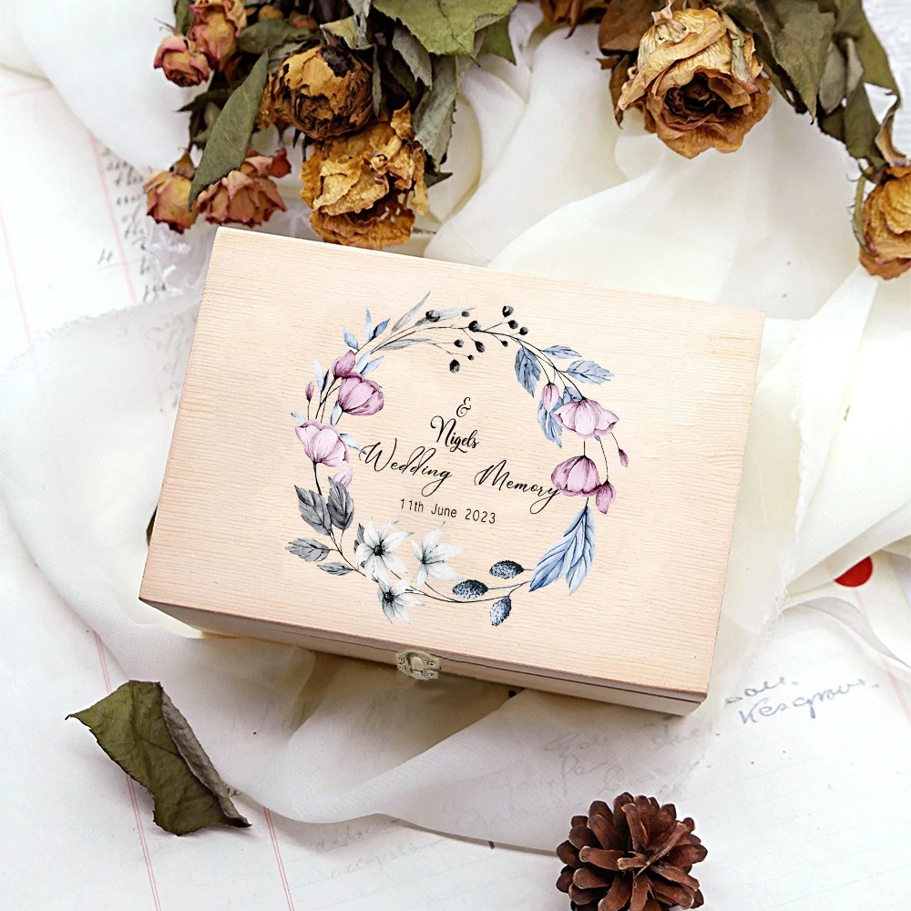 Garden of Flowers Alfred Tennyson Wood Box wedding Keepsake 