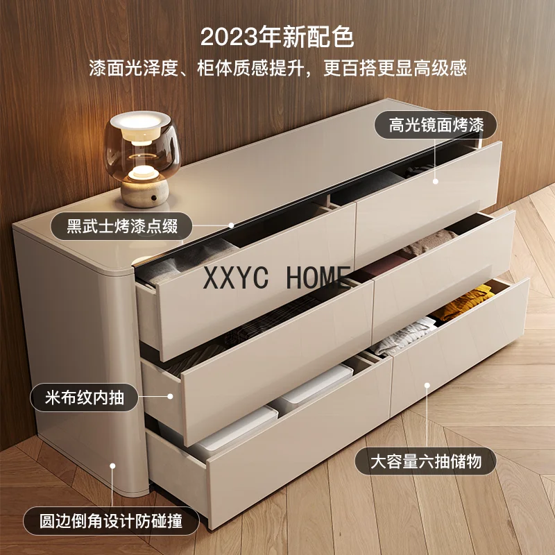 

Minimalist Six Bucket Bedroom Bed End Storage Modern Luxury Living Room Storage Cabinet