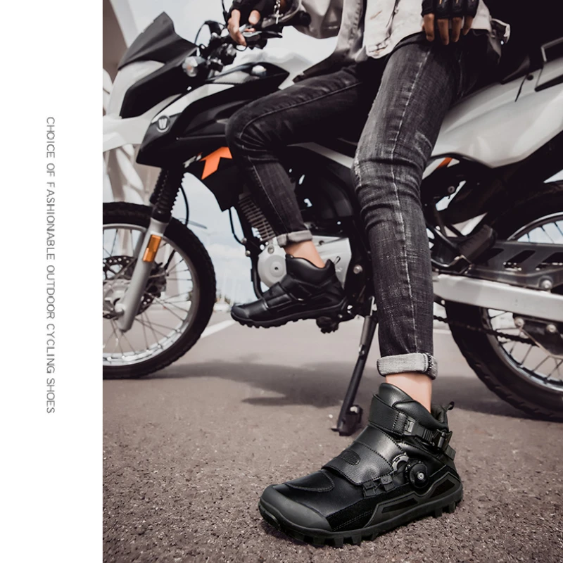 Motorcycle Riding Shoes for Men Waterproof and Anti-fall Motorcycle Boots Breathable Off-road Racing Shoes Equipment
