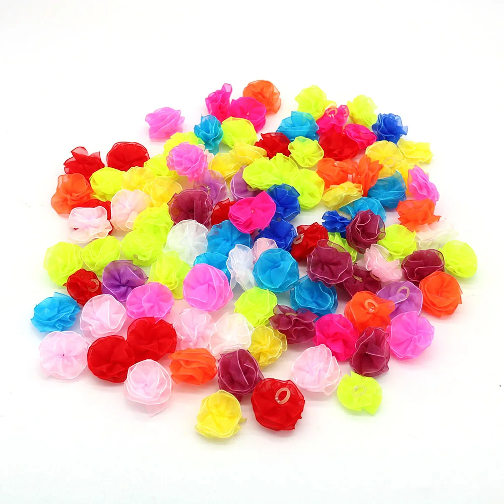 100pcs Handmade Pet Dog Hair Bows Lace Pet Hair Accessories Rubber Bands Pet Supplies Pet Dog Grooming Accessories 3