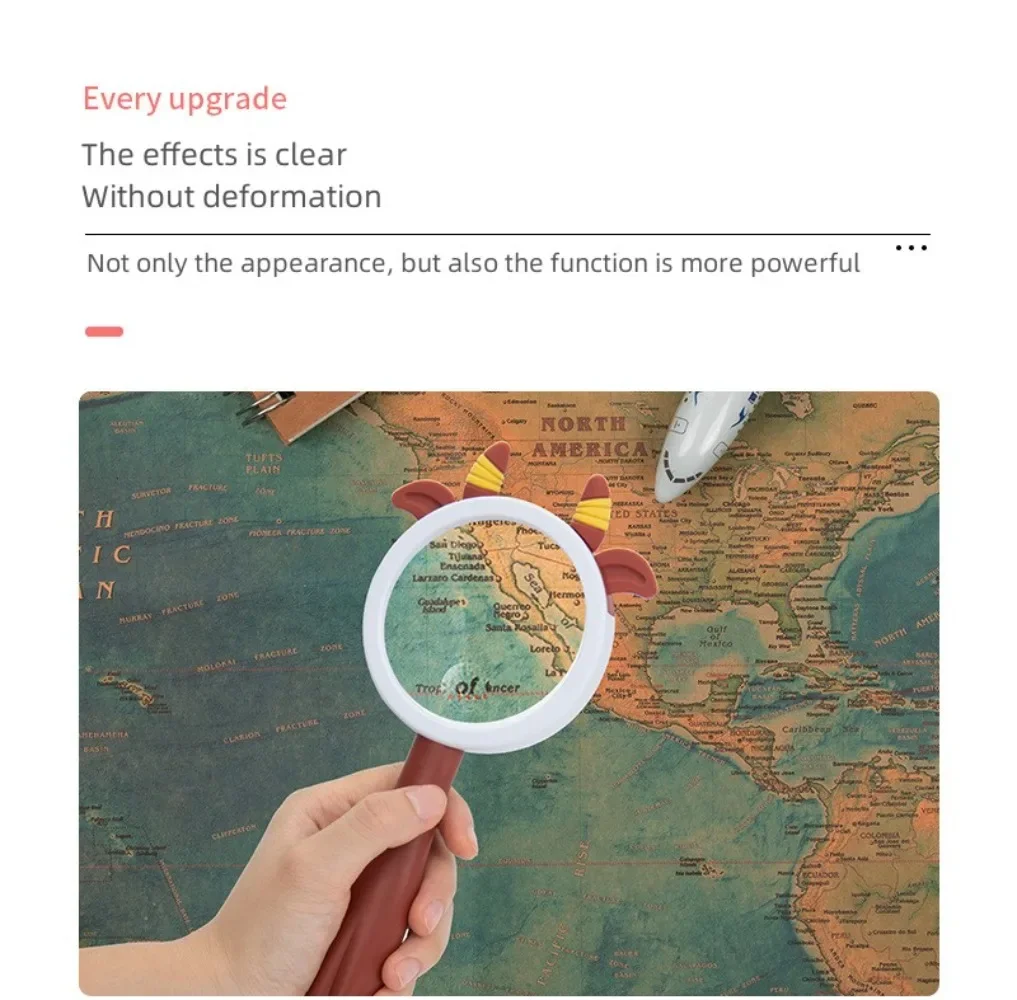 Children's Magnifying Glass 5x-10X Anti-skid Handheld