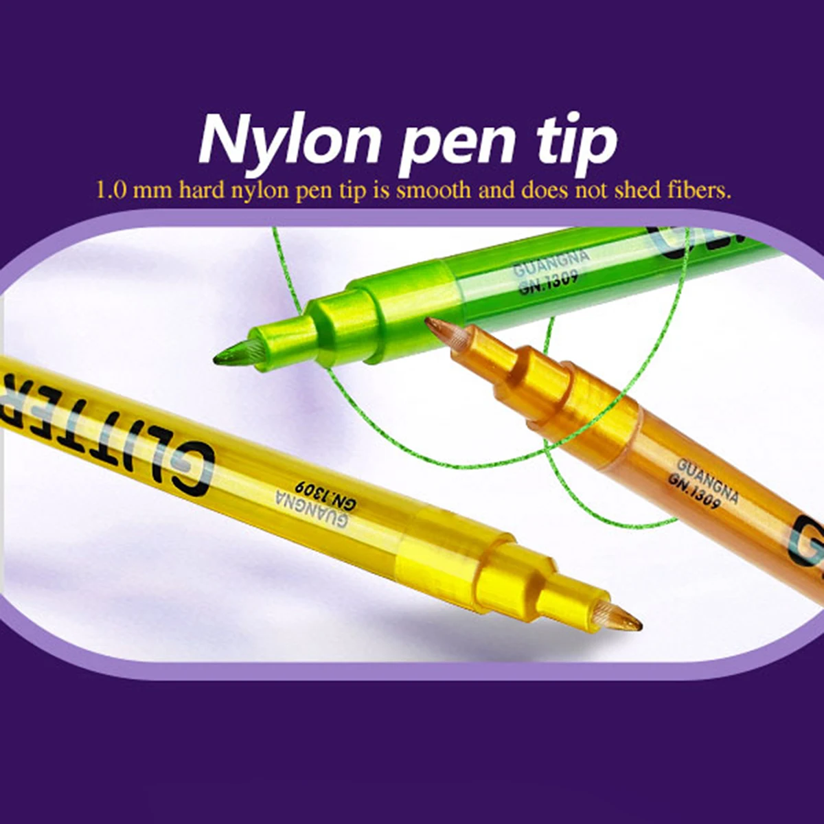 24색 1.0mm 펜촉 글리터 마커, 혼합 가능한 수채화 펜으로 밝은 색상, 책 스케치 및 그림 그리기에 필수품