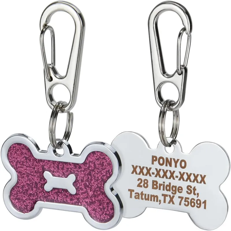 Strass Forma Ossa Etichette Cane Personalizzate Disco Nome - Foto 9