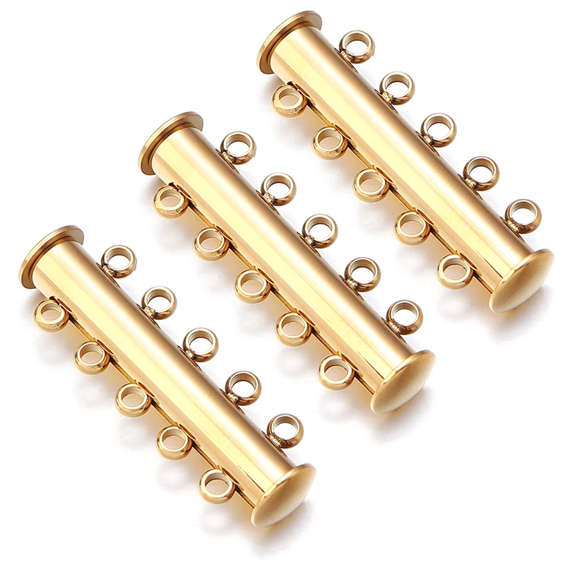 2/3/4/5 Rows Stainless Steel Magnetic Clasps for Jewelry Makng Slide Clasps Bracelet Closure Necklace Jewelry Clasp Wholesale