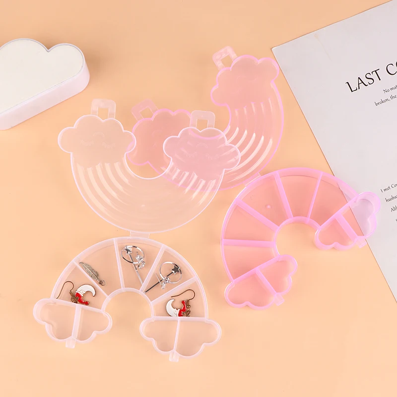 

Rainbow Plastic Storage Jewelry Box Compartment Container For Beads Earrings Box Jewelry RainBow Design Box Case