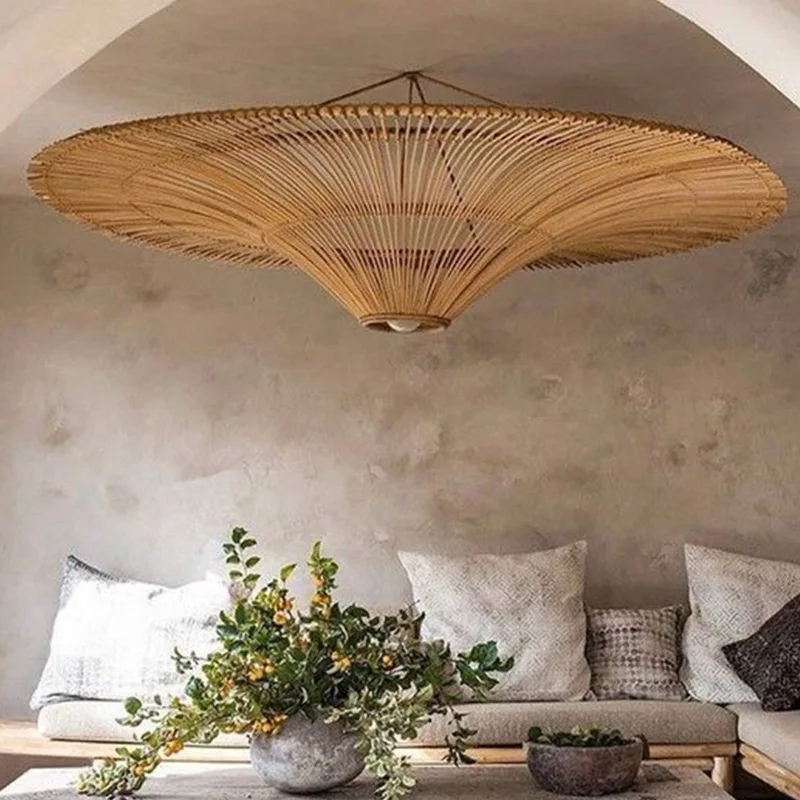 

New Rattan Pendant Light Vintage Designer Luminaire Restaurant Dining Room Bar Light Fixtures Retro Home Decor Modern Chandelier