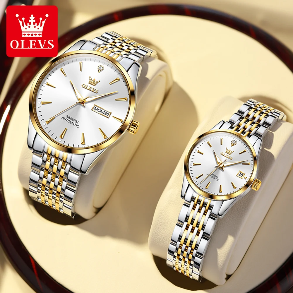 olevs 6635 couple watches luxury business brand automatic mechanical watch waterproof luminous watch for couple week date watch OLEVS 6635 Couple Watches Luxury Business Brand Automatic Mechanical Watch Waterproof Luminous Watch For Couple Week Date Watch 3