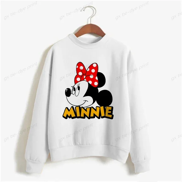 thumbnail image 1 of Sudadera básica de cuello redondo para mujer, nueva sudadera con capucha con estampado de Minnie Mouse de Disney de primavera 2024, jersey informal Harajuku para niña, 1 of 5
