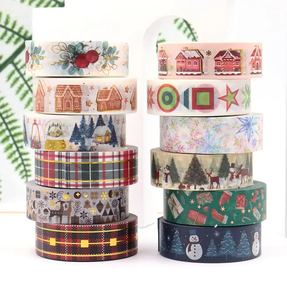 

1PC 10M Merry Christmas Snow Snowman Deer Tree Decorative Washi Tape DIY Scrapbooking Masking Tape School Office Supply